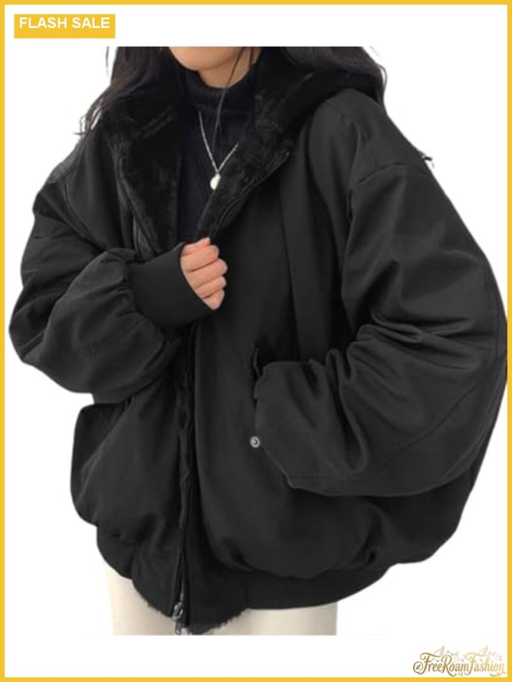 Womens Reversible Fleece Hooded Zip Up Jacket Water Repellent Coat